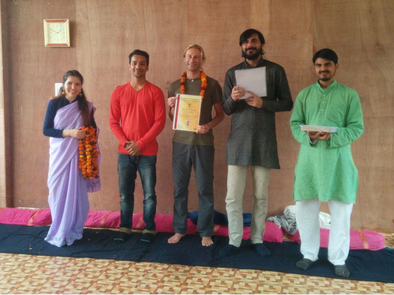 Heiko's group picture of his certification as Yoga teacher